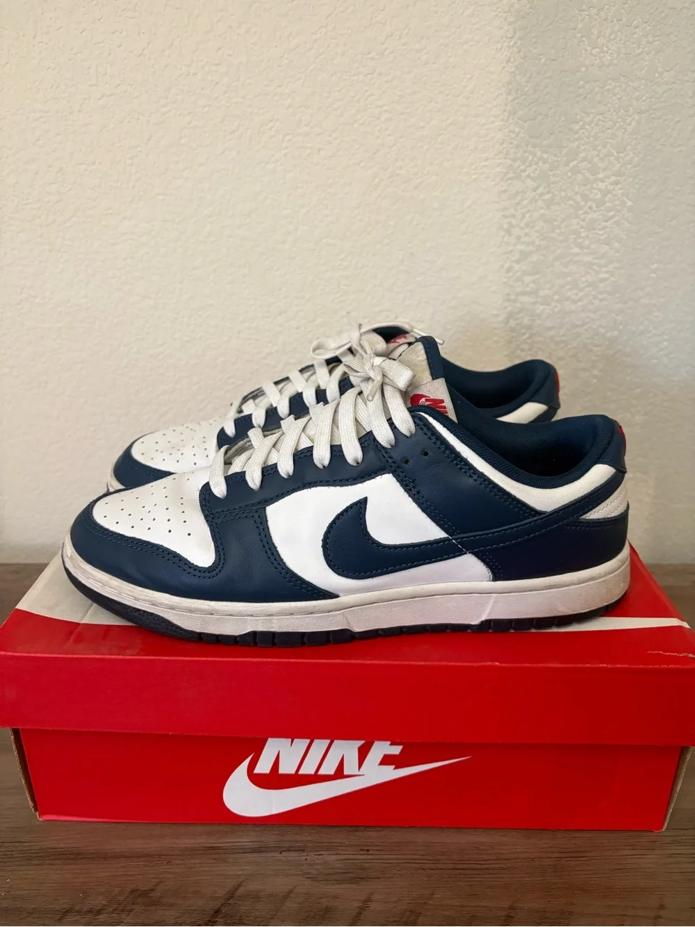 Nike Men’s Dunk Low Sneakers - Navy/White, Size 10.5M